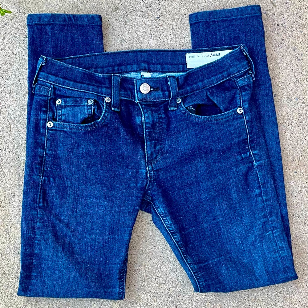 Rag & Bone Womens Blue Medium Wash Denim Skinny Jeans Size 26